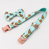 Handmade Cotton Dog Collar with Bow Tie and Metal Buckle