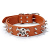 Punk Skull Pet Dog Collar PU Leather Neck Strap Adjustable Collar