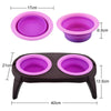 High Quality Double Dog Bowl With Non-Skid Silicone Mat Pet Feeder Bowls