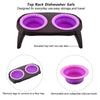 High Quality Double Dog Bowl With Non-Skid Silicone Mat Pet Feeder Bowls