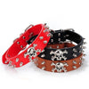 Punk Skull Pet Dog Collar PU Leather Neck Strap Adjustable Collar