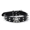 Punk Skull Pet Dog Collar PU Leather Neck Strap Adjustable Collar