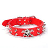 Punk Skull Pet Dog Collar PU Leather Neck Strap Adjustable Collar