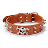 Punk Skull Pet Dog Collar PU Leather Neck Strap Adjustable Collar